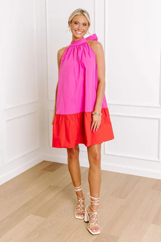 Springtime Cocktails Color Block Dress in Bubblegum Pink sold by Impressions