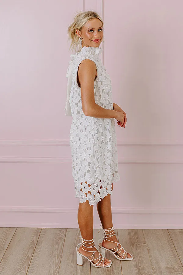 Champagne Toast Crochet Mini Dress in White sold by Impressions product image thumbnail 3