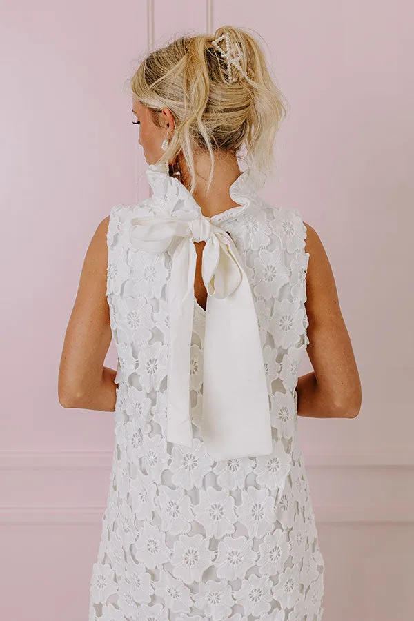 Champagne Toast Crochet Mini Dress in White sold by Impressions product image thumbnail 4