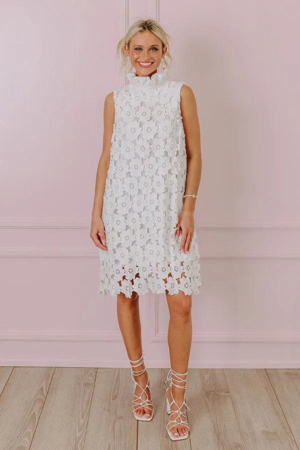 Champagne Toast Crochet Mini Dress in White sold by Impressions