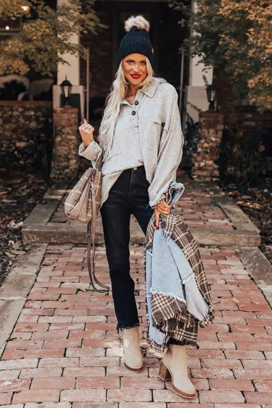 Free Fallin' Shift Top In Grey sold by Impressions