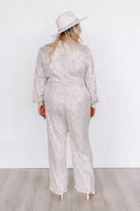 Heart Filled With Love Sequin Jumpsuit In Champagne Curves sold by Impressions