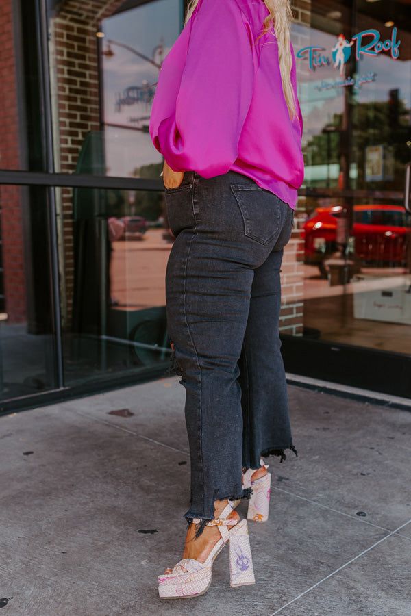 The Polliana High Waist Distressed Jean in Black Curves sold by Impressions product image thumbnail 4