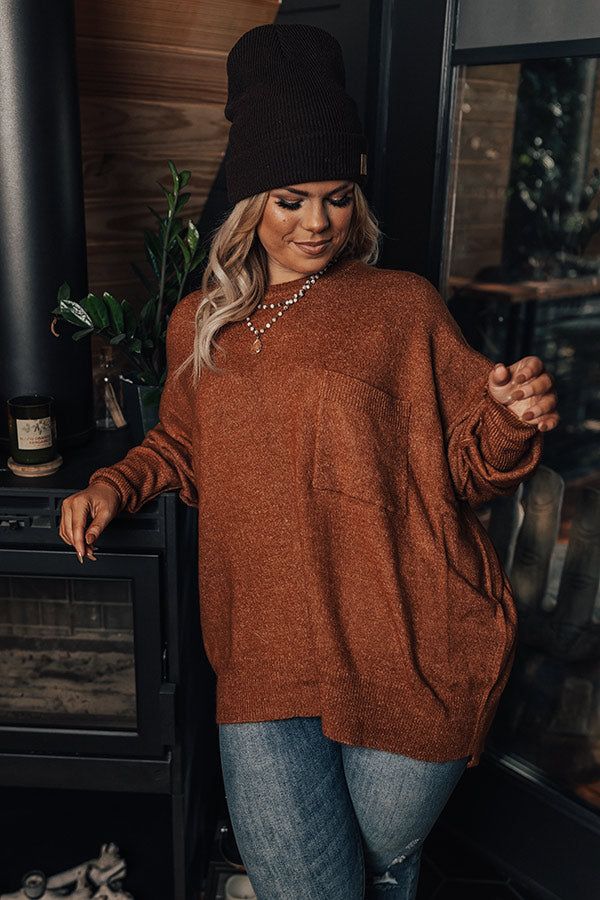 Golden Light Shift Sweater In Rust Curves sold by Impressions product image thumbnail 2