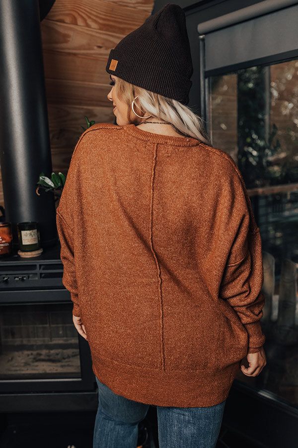 Golden Light Shift Sweater In Rust Curves sold by Impressions product image thumbnail 5