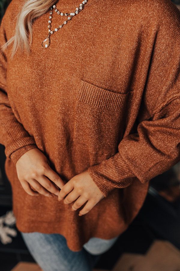 Golden Light Shift Sweater In Rust Curves sold by Impressions product image thumbnail 3