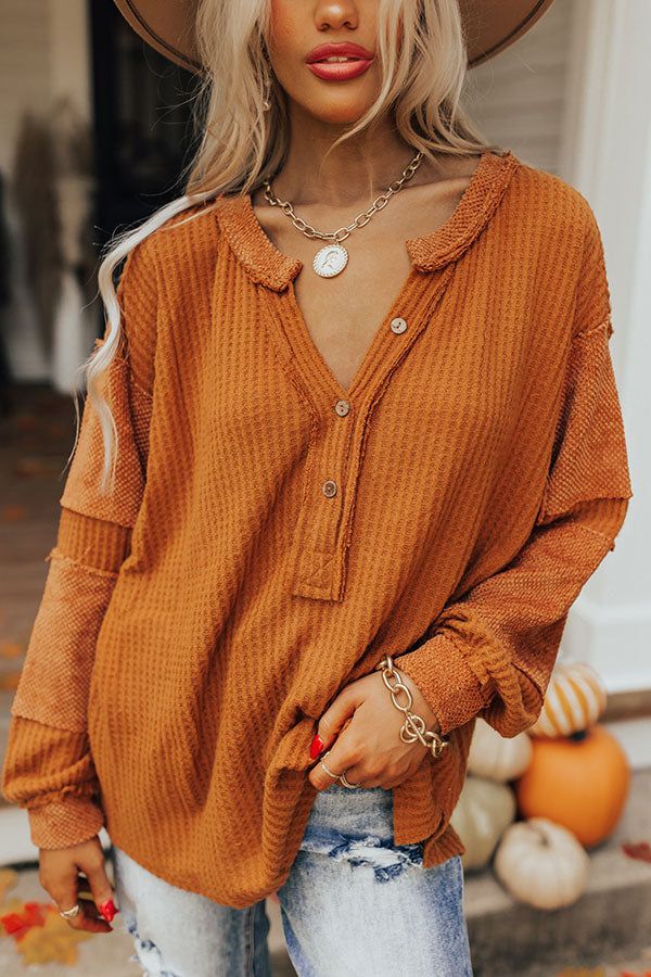 Snuggles And S'mores Waffle Knit Top sold by Impressions product image thumbnail 4