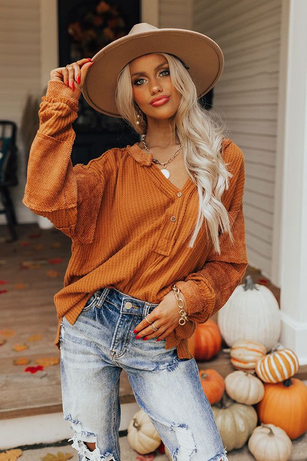 Snuggles And S'mores Waffle Knit Top sold by Impressions