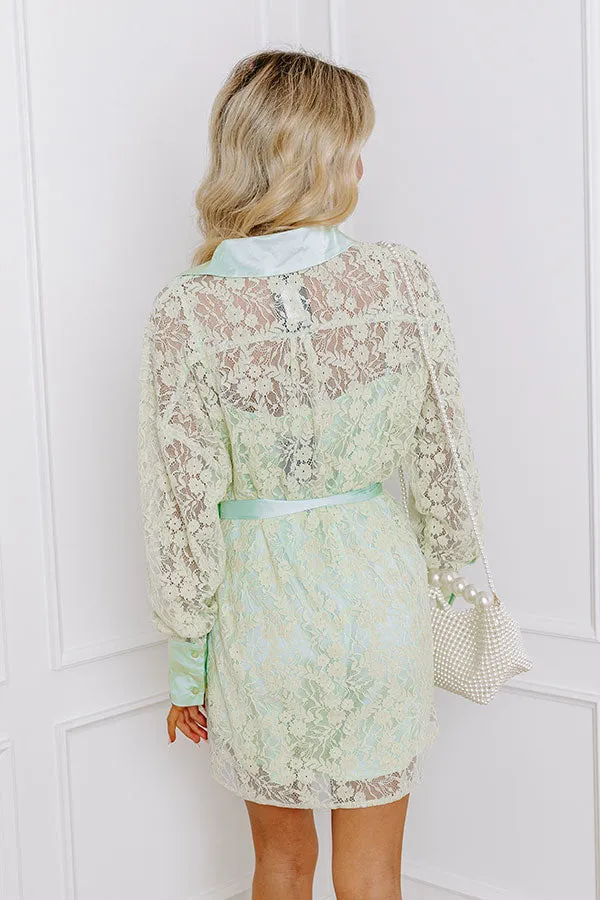 It's In The Details Lace Mini Dress in Mint sold by Impressions product image thumbnail 4