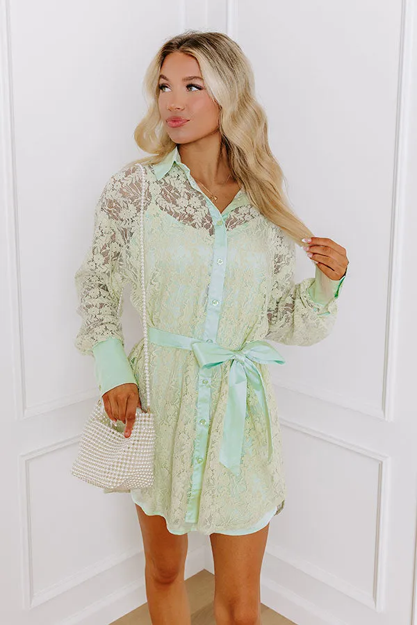 It's In The Details Lace Mini Dress in Mint sold by Impressions product image thumbnail 2