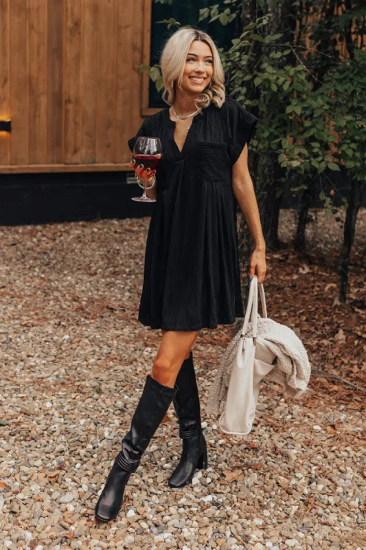 Long Weekend Wonderful Shift Dress In Black sold by Impressions
