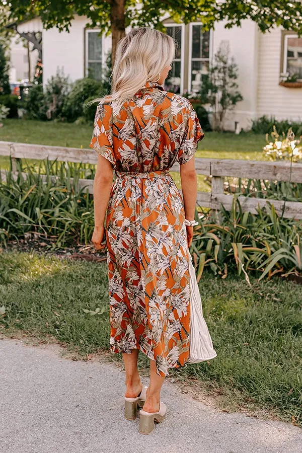 Vineyard Charm Satin Midi in Copper sold by Impressions product image thumbnail 4