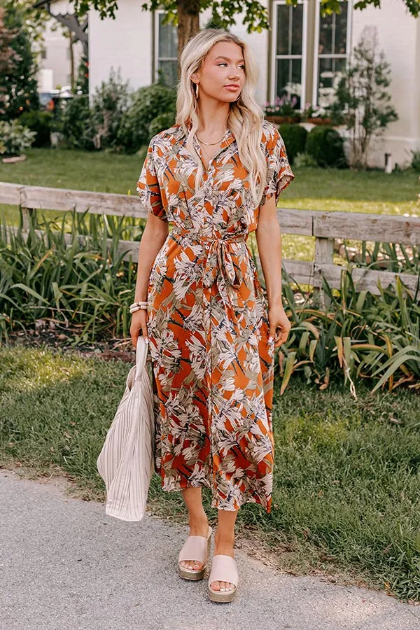 Vineyard Charm Satin Midi in Copper sold by Impressions