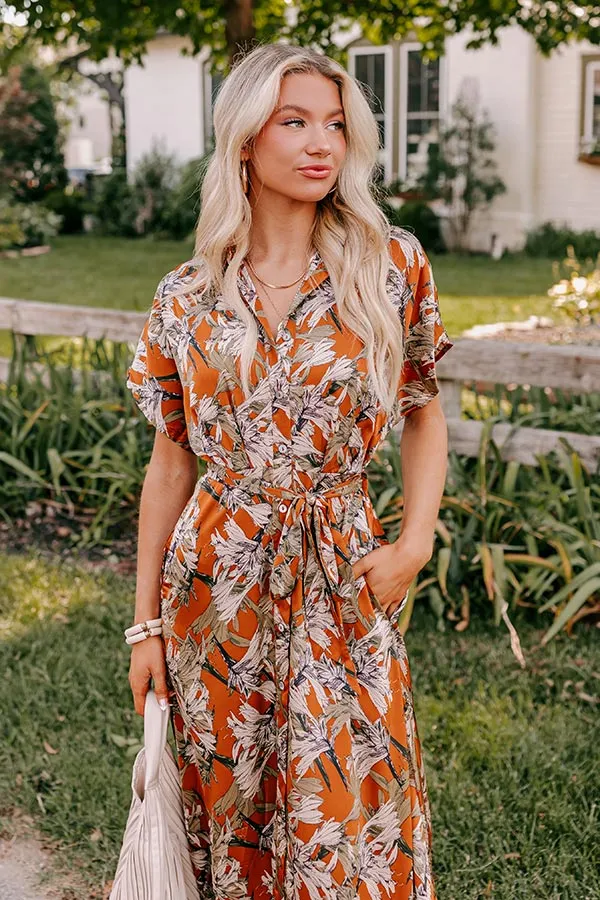 Vineyard Charm Satin Midi in Copper sold by Impressions product image thumbnail 2