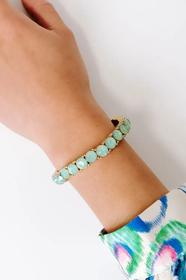 All The Sparkles Stretch Bracelet in Mint sold by Impressions