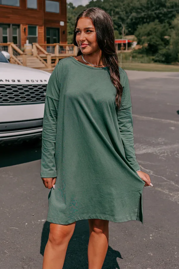 Always There For You T-Shirt Dress In Light Hunter Green sold by Impressions product image thumbnail 4
