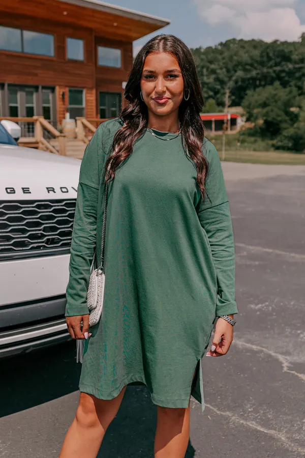 Always There For You T-Shirt Dress In Light Hunter Green sold by Impressions product image thumbnail 2
