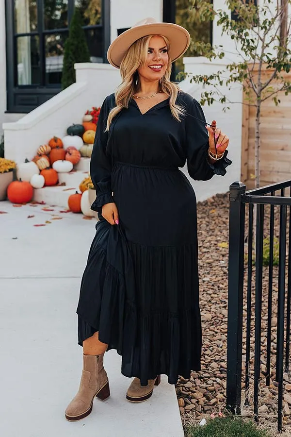 Touring Rome Maxi Dress Curves in Black Curves sold by Impressions