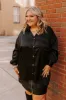 For The Record Button Up In Black Curves sold by Impressions