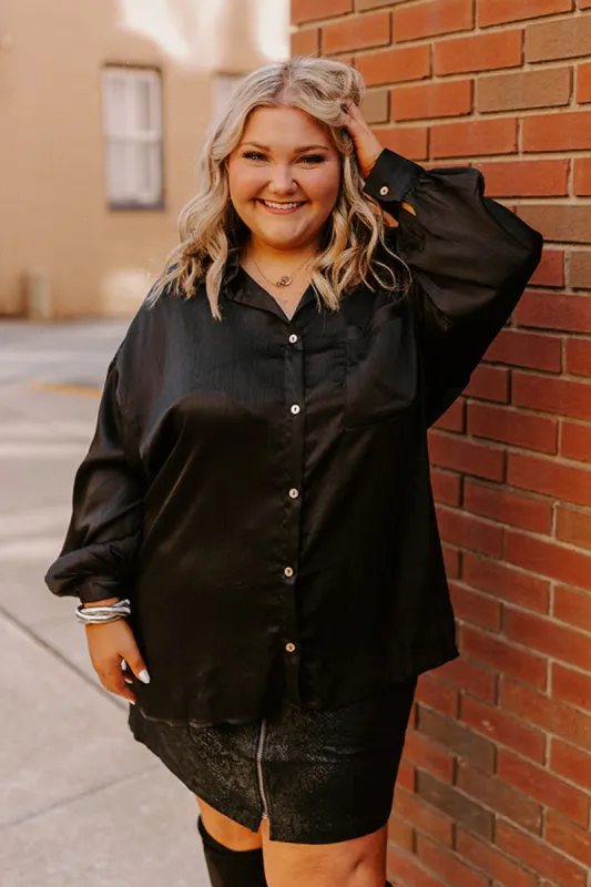 For The Record Button Up In Black Curves sold by Impressions