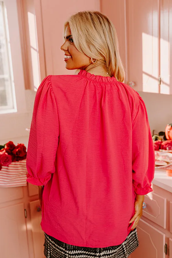 Brunch Date Shift Top in Hot Pink Curves sold by Impressions product image thumbnail 5