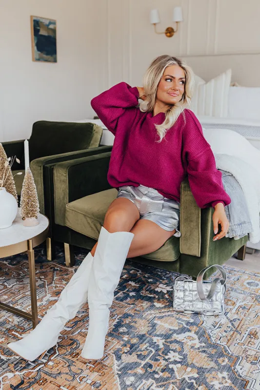 Sweet Match Knit Sweater In Orchid sold by Impressions