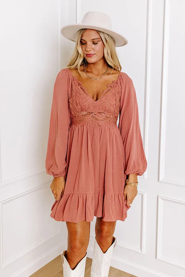 All The Sway Lace Mini Dress In Rustic Rose sold by Impressions product image thumbnail 2