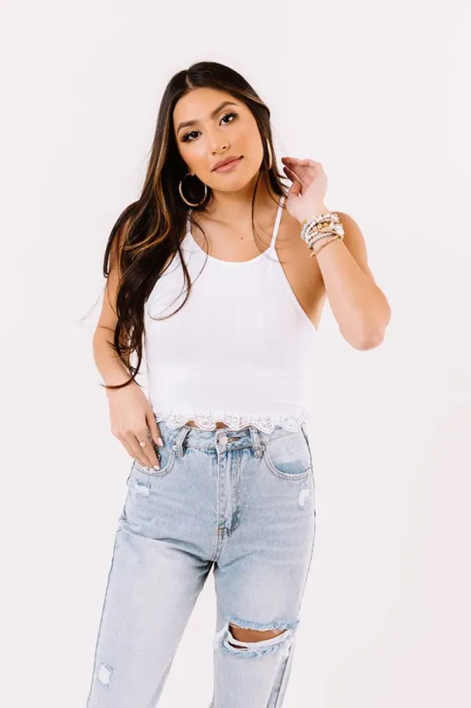 Front Row Tickets Crop Top In White sold by Impressions