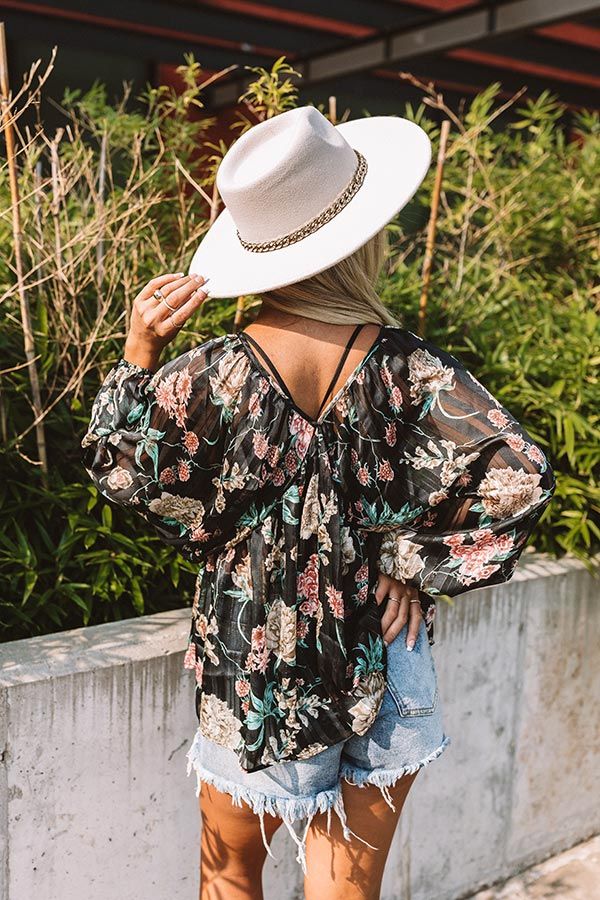 Sangria Sunrise Babydoll Top in Black sold by Impressions product image thumbnail 5