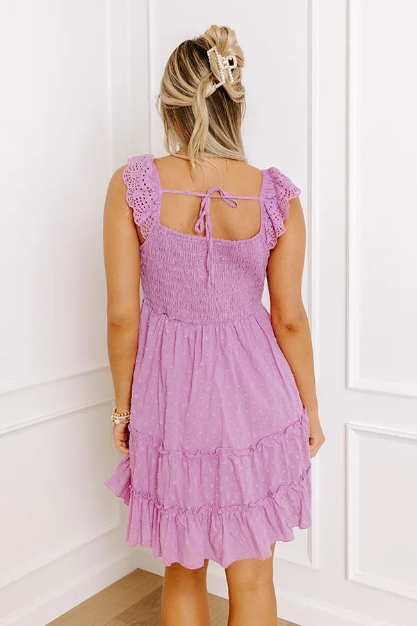 Adventure Seeker Smocked Mini Dress In Lavender sold by Impressions product image thumbnail 4