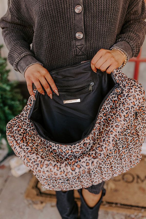 Travel Far Puffer Tote In Leopard sold by Impressions product image thumbnail 3