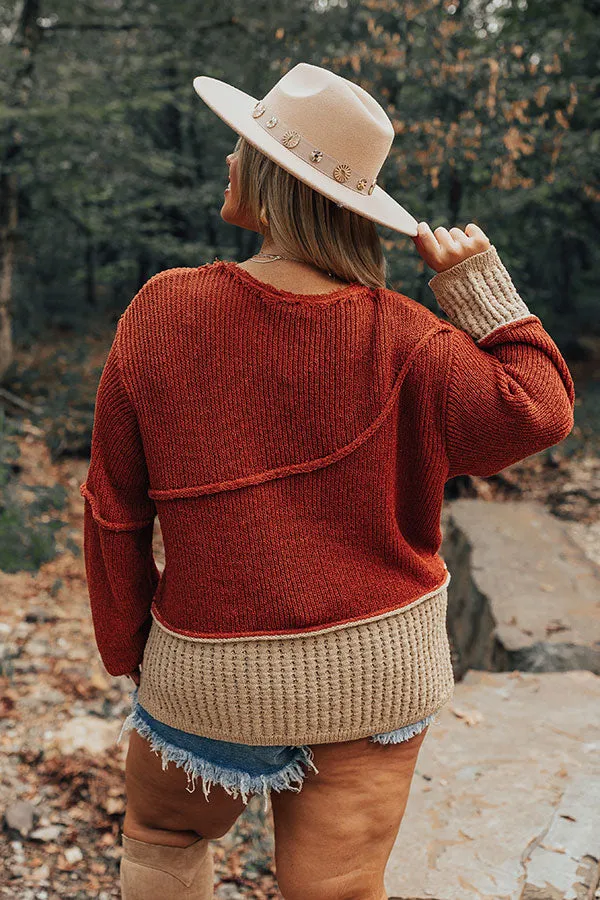 Cozy Darling Knit Sweater in Rust Curves sold by Impressions product image thumbnail 3