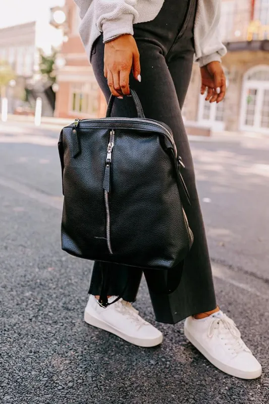 Athens Adventure Faux Leather Backpack In Black sold by Impressions