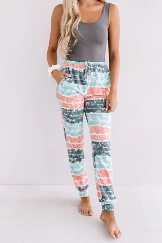 Here And There Tie Dye Joggers In Ocean Wave sold by Impressions