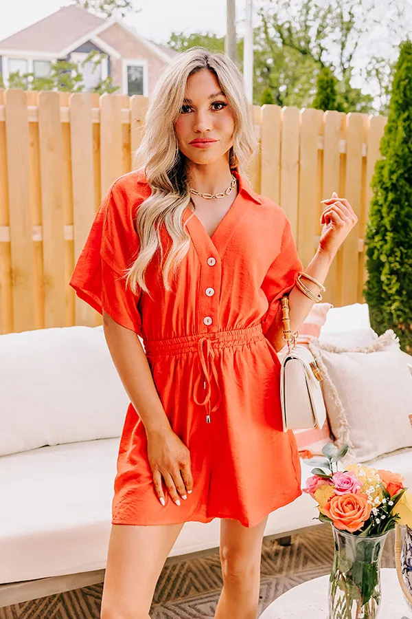 Colorful Coastline Romper in Tangerine sold by Impressions product image thumbnail 3