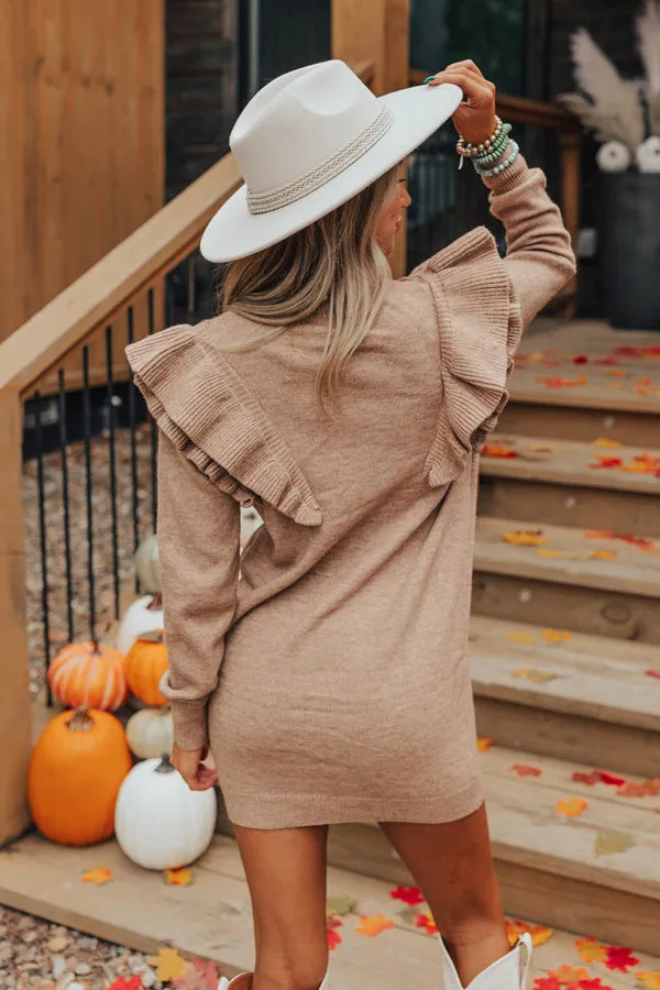 Coziest Place Sweater Dress In Mocha sold by Impressions product image thumbnail 3