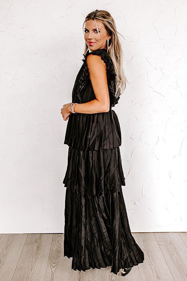 Seeking Champagne Pleated Maxi Dress In Black sold by Impressions product image thumbnail 4