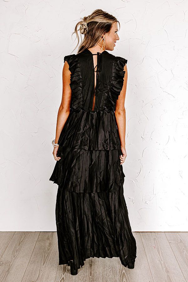 Seeking Champagne Pleated Maxi Dress In Black sold by Impressions product image thumbnail 5