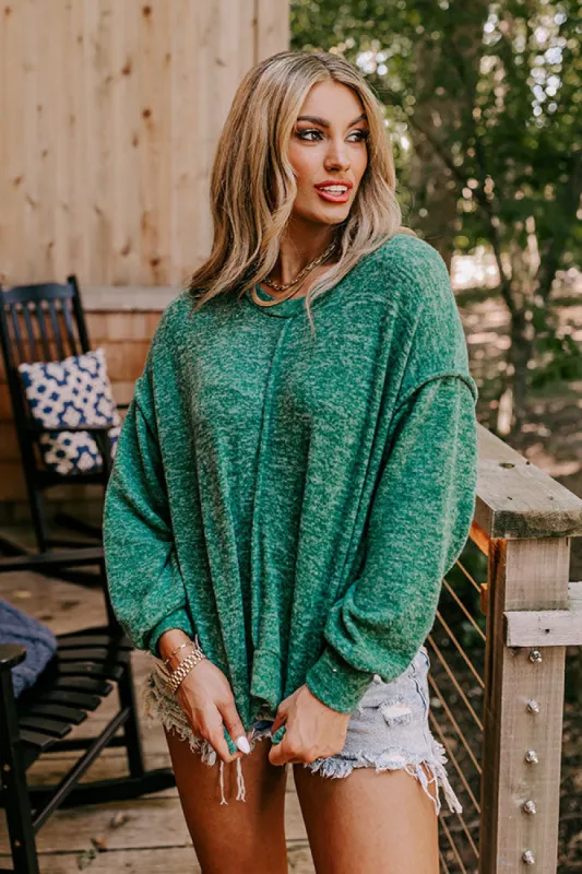 Cozy Daydream Ultra Soft Sweater In Green sold by Impressions