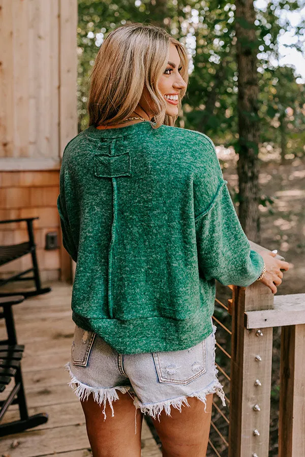 Cozy Daydream Ultra Soft Sweater In Green sold by Impressions product image thumbnail 3
