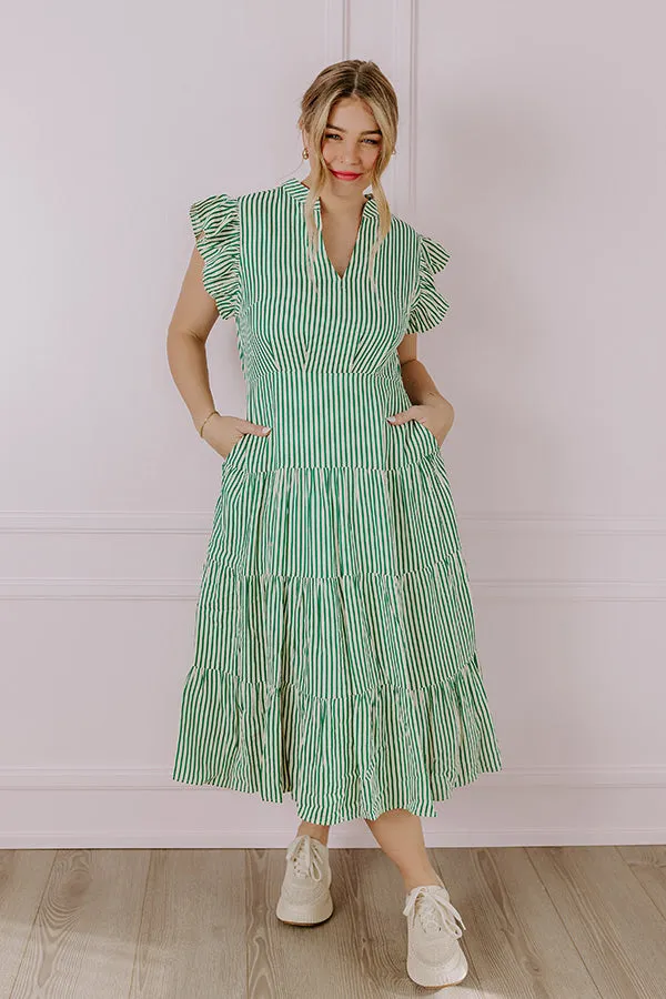 Bayside Brunch Stripe Midi in Emerald sold by Impressions product image thumbnail 2