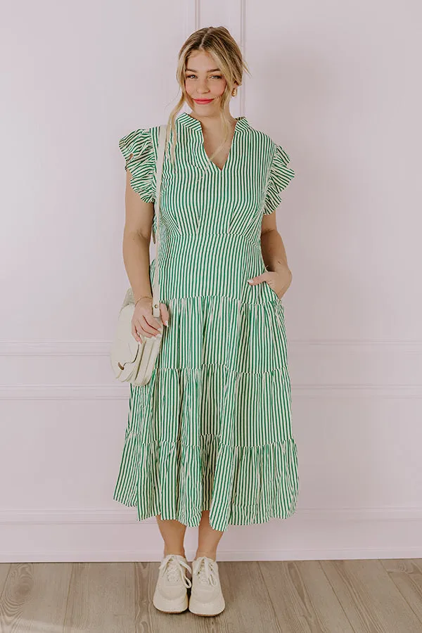 Bayside Brunch Stripe Midi in Emerald sold by Impressions