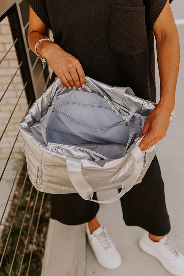 Weekend Getaway Puffer Tote in Silver sold by Impressions product image thumbnail 4