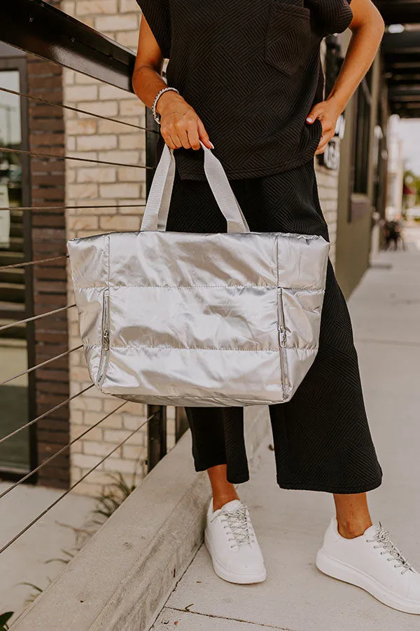 Weekend Getaway Puffer Tote in Silver sold by Impressions product image thumbnail 5