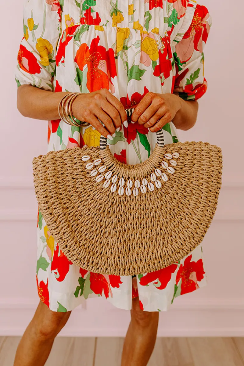 Coastal Glam Woven Straw Tote sold by Impressions