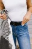 Chic And Sensible Faux Leather Belt In Black sold by Impressions