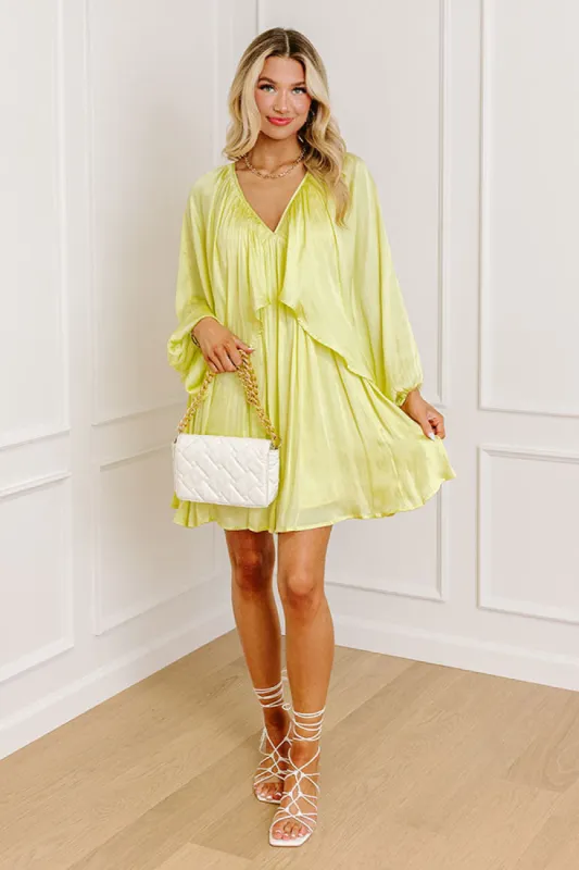 Impeccably Dressed Satin Dress In Yellow sold by Impressions