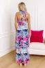 Palm Tree Oasis Halter Maxi Dress sold by Impressions