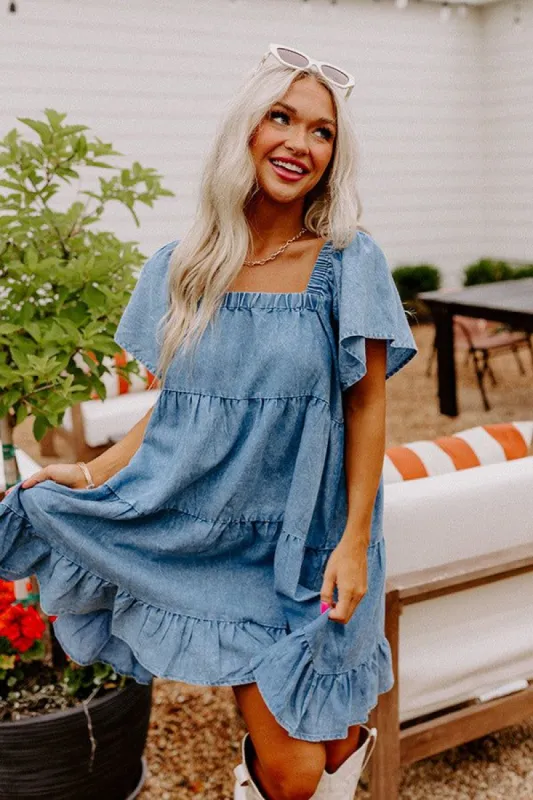 Adorable Days Chambray Mini Dress sold by Impressions