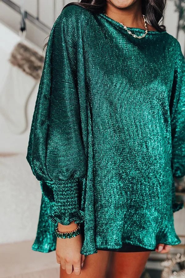 Sleek Silhouettes Metallic Top In Green sold by Impressions product image thumbnail 5